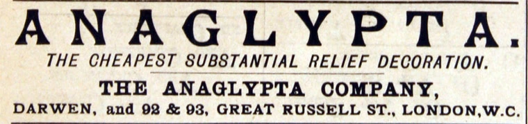 Anaglypta Advert 1898